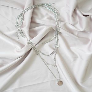 Safety Pin Layered Necklace